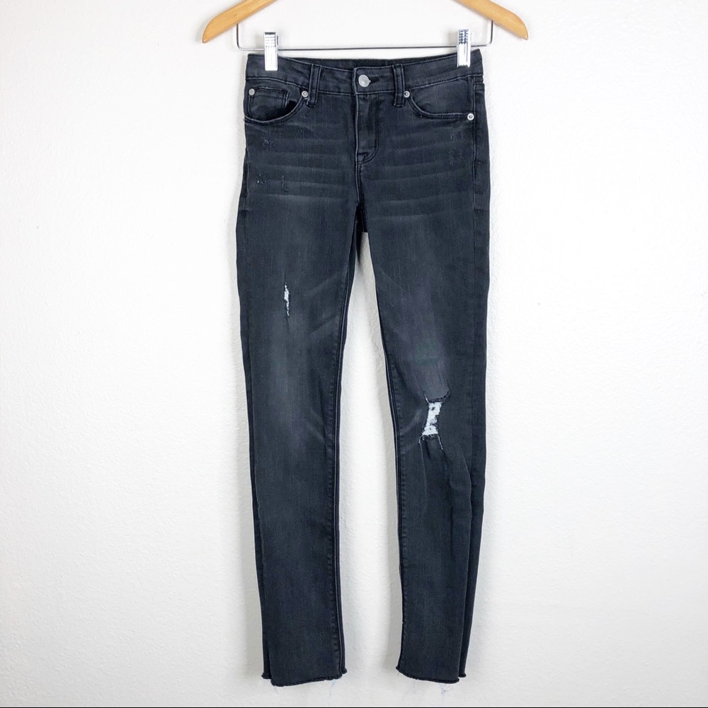 🌿 Hudson Girls Skinny gray Black Distressed Jeans